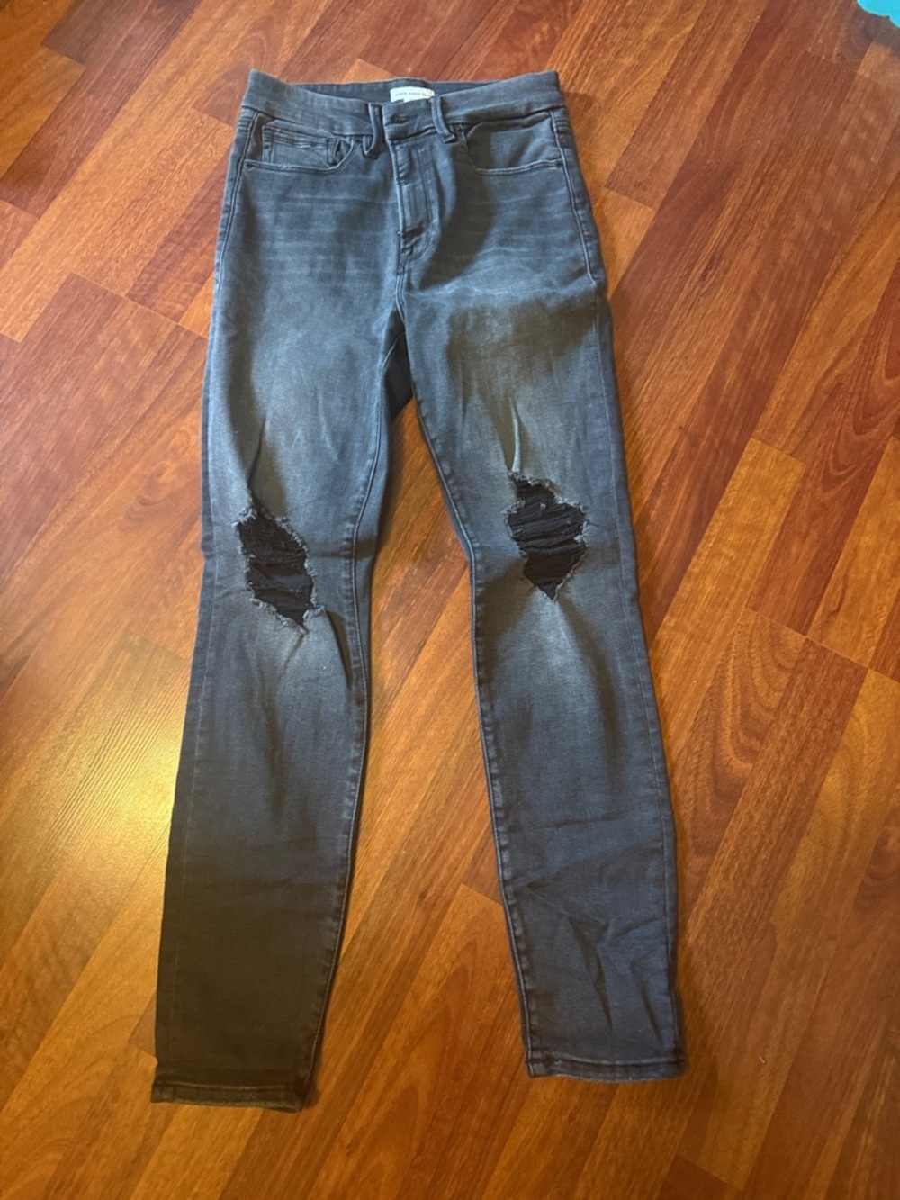 Excellent Good American Black Distressed Skinny Jeans - 6-12
